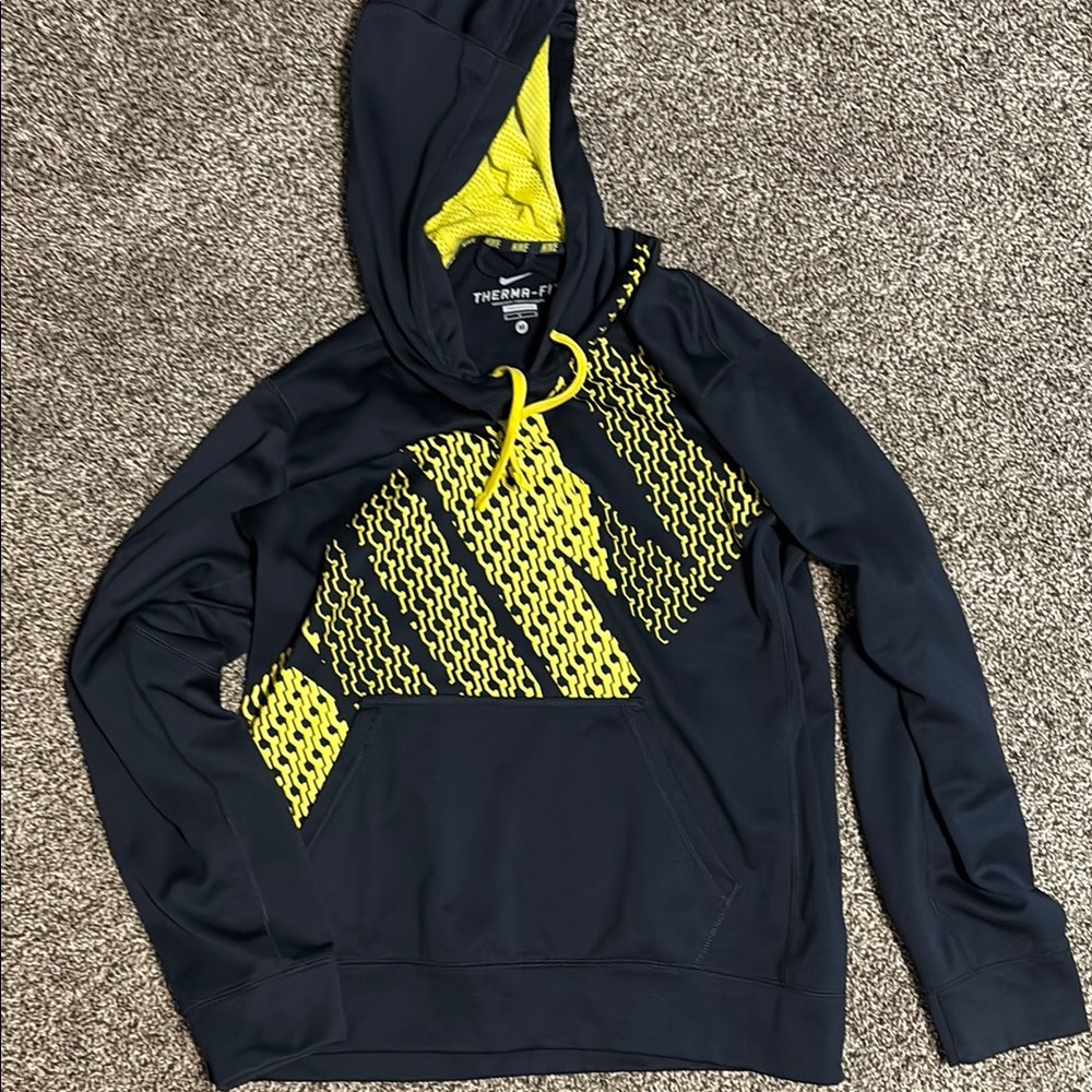 Nike Black and Yellow Therma-Fit Hoodie